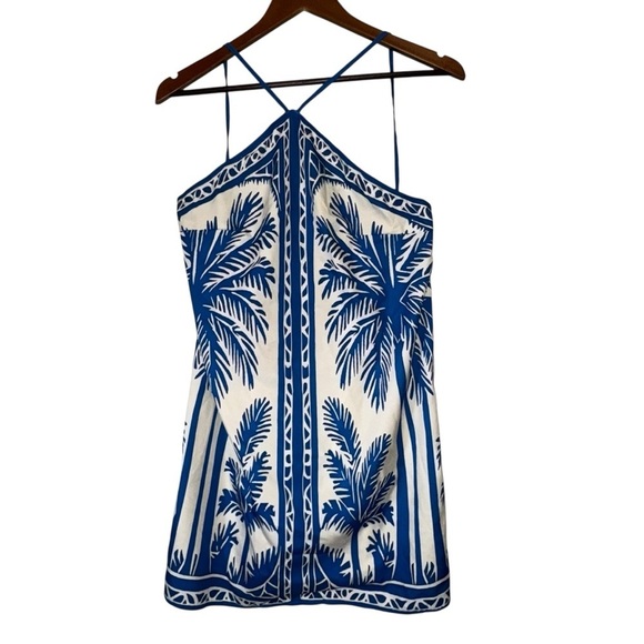 SHEIN Dresses & Skirts - Tropical Blue Palm Tree Print Mini Dress